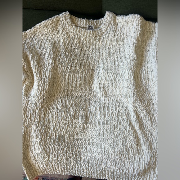 Toteme Women's Textured Oversized Cream Cotton Sweater Small - Picture 6 of 9